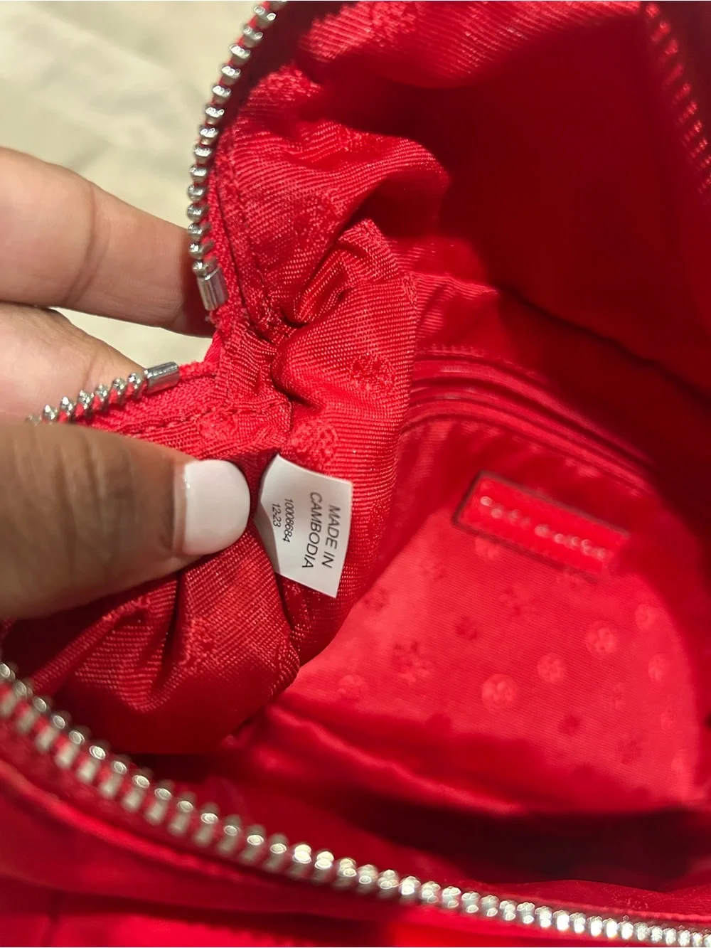 Tory Burch Vibrant Red Nylon Belt Bag with Logo